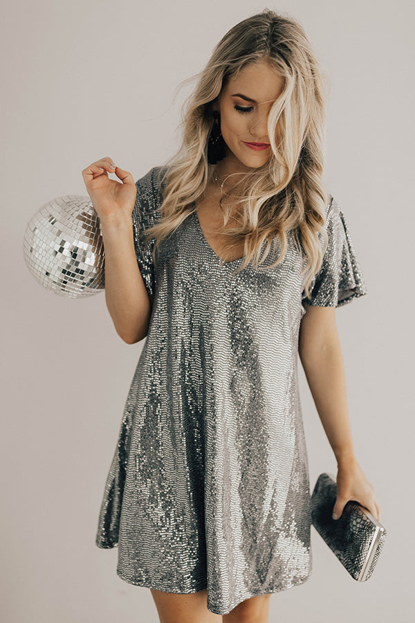 silver shift dress Kenneth Cole Open Back Mini Dress