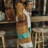 Bundled Up In Brooklyn Color Block Cardigan In Mustard Image - 1
