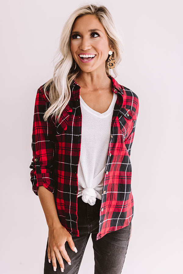 Lounging In The Lodge Plaid Top