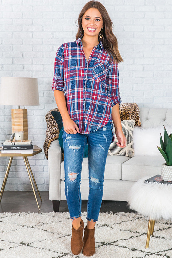 Lodge Vibes Plaid Top