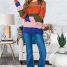 See You On The Ski Lift Color Block Sweater Image - 1