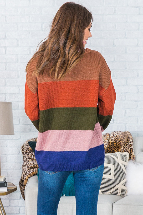See You On The Ski Lift Color Block Sweater Image - 1
