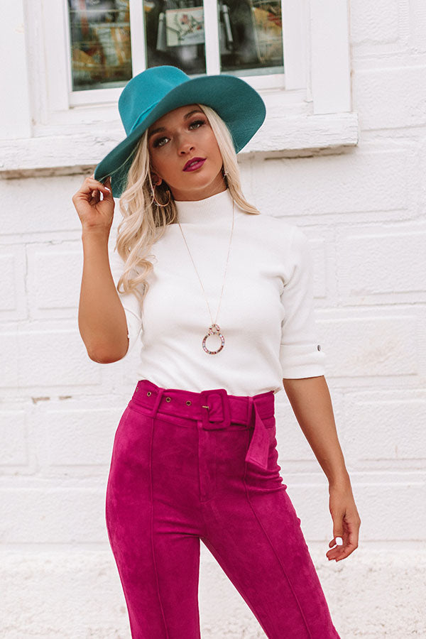 Soho Polished Sweater Top in White