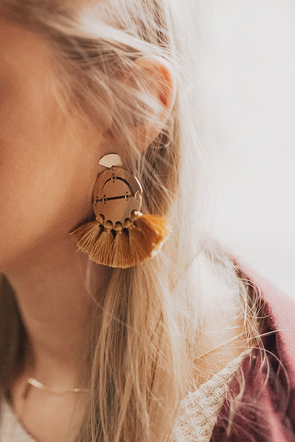 VIP Ticket Tassel Earrings in Honey