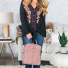 S'more In Love Embroidered Waffle Knit Top In Black Image - 1
