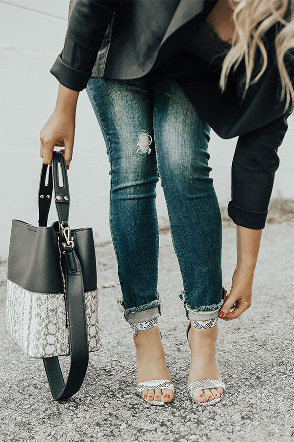 The Elena Snake Print Heel