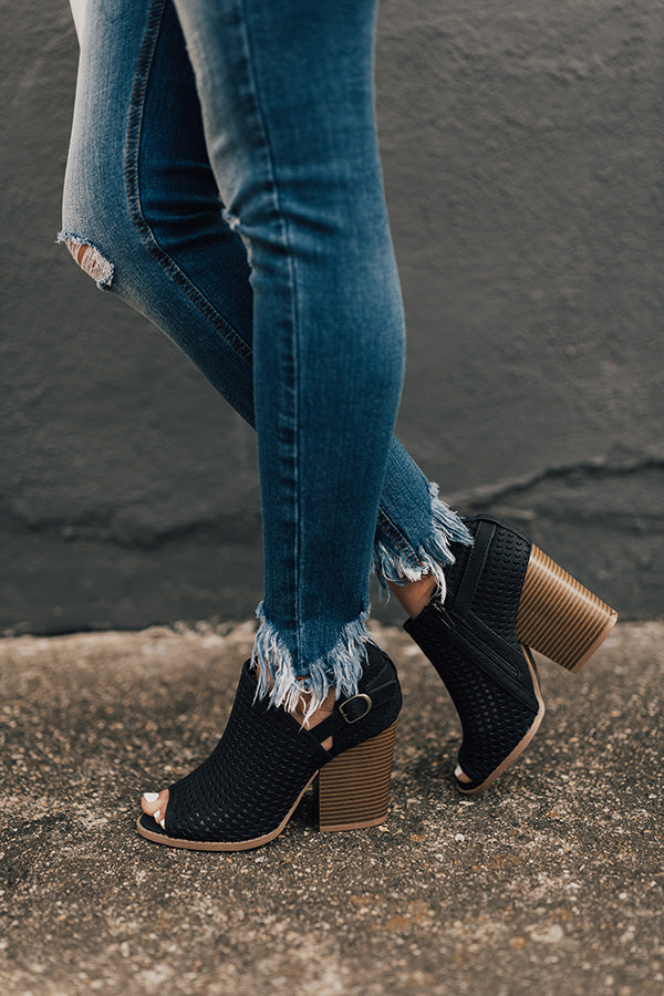 The Caitlyn Peep Toe Bootie In Black
