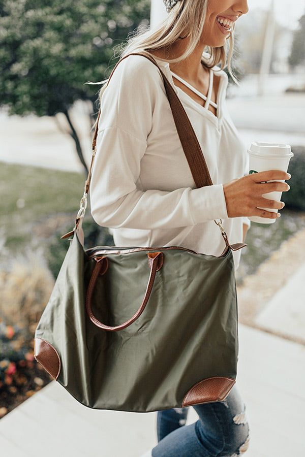 Jet Set Ready Tote in Olive