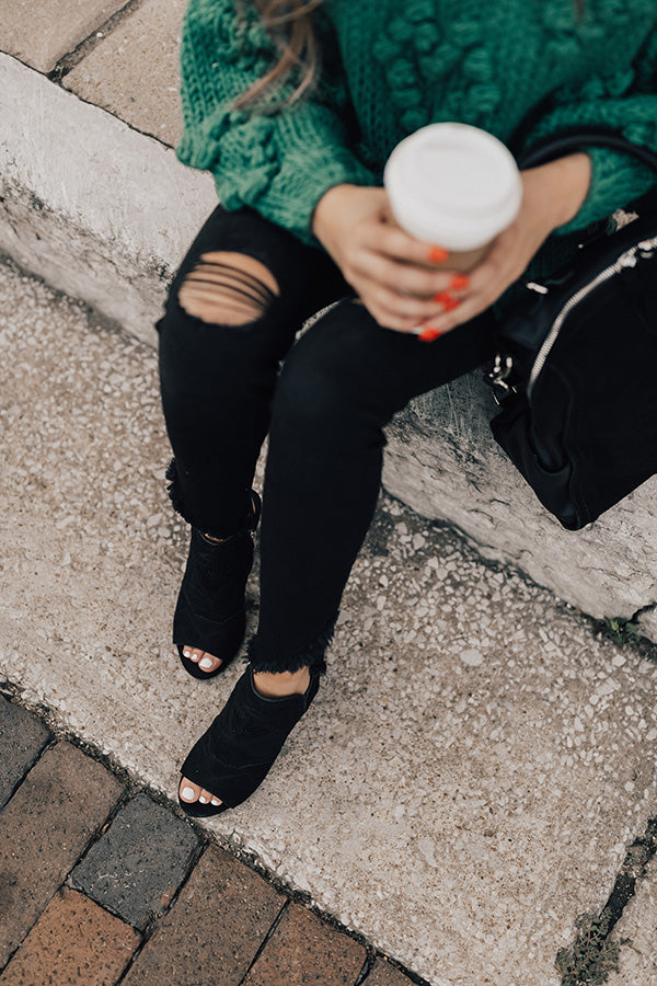 The Jude Peep Toe Bootie In Black
