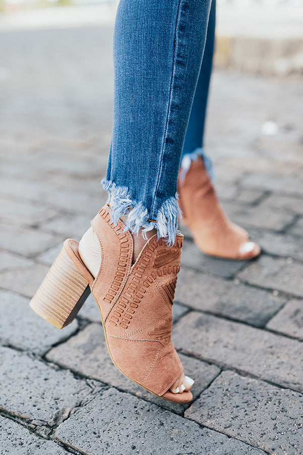 The Jude Peep Toe Bootie In Latte