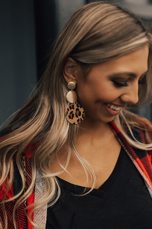 Bliss And Kisses Leopard Earrings