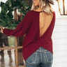 Vail Vacation Twist Back Waffle Knit Top Image - 1