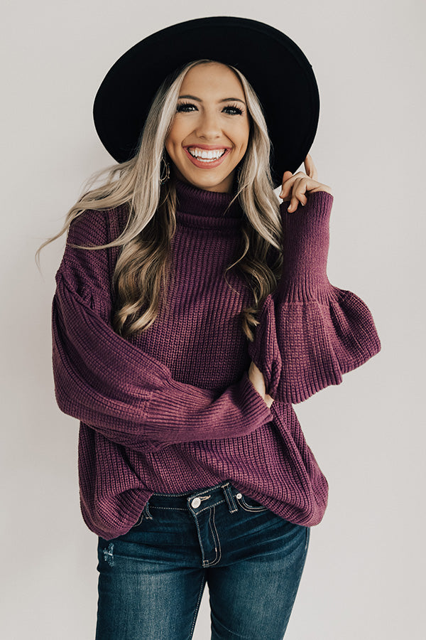 Colorado Campfire Knit Sweater In Purple