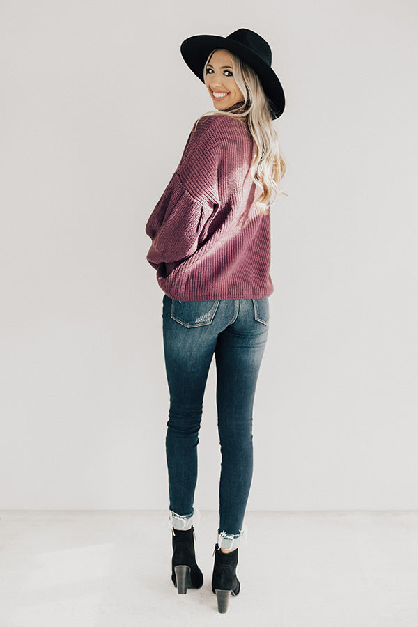 Colorado Campfire Knit Sweater In Purple Image - 1