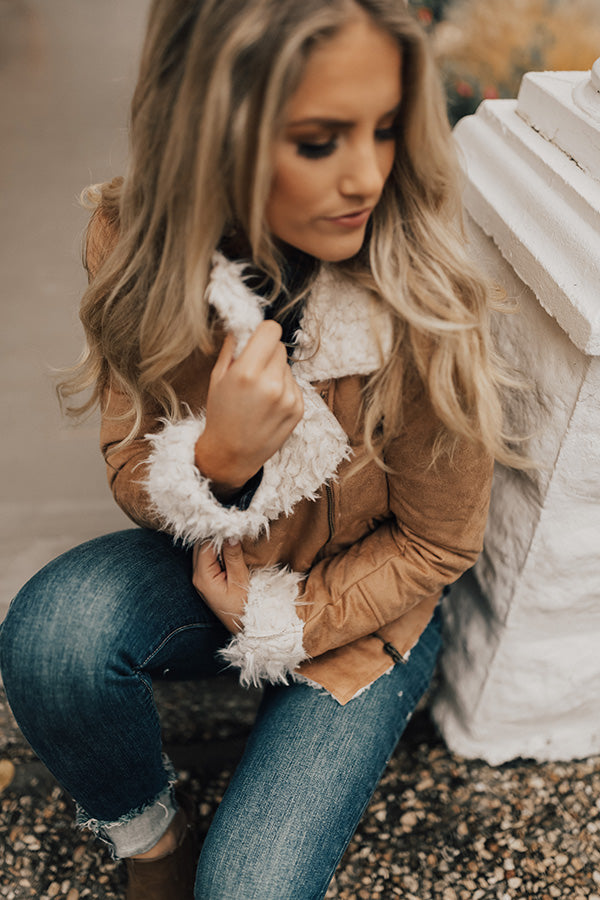 Cozier In Colorado Faux Suede Jacket in Tan Image - 1