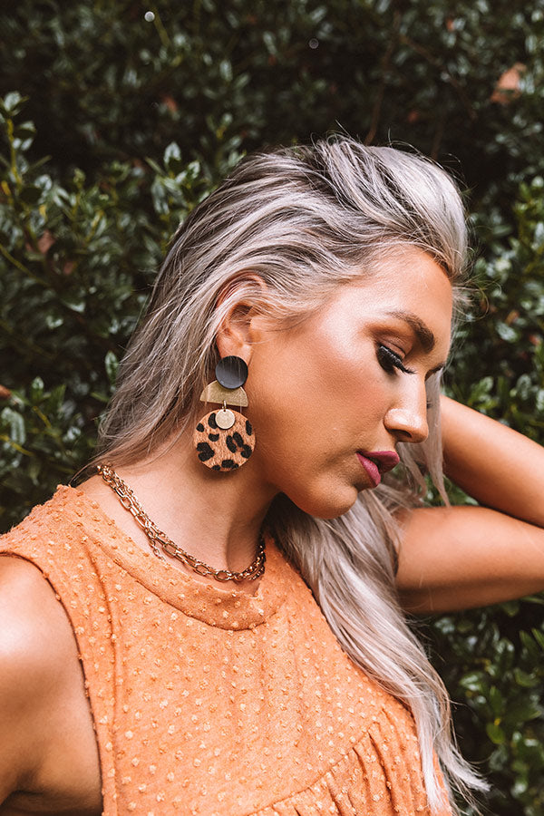 Forever Favorite Leopard Earrings In Brown