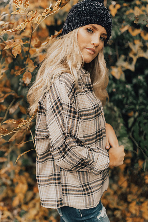 The Jet Set Type Plaid Button Up In Birch