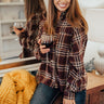 The Jet Set Type Plaid Button Up In Merlot Image - 1