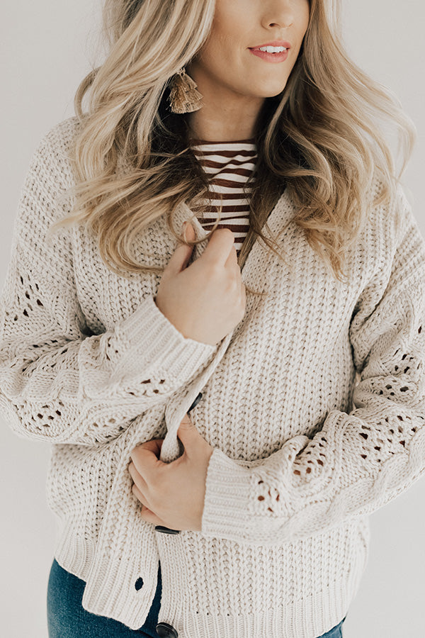 Major Crush Knit Cardigan In Cream