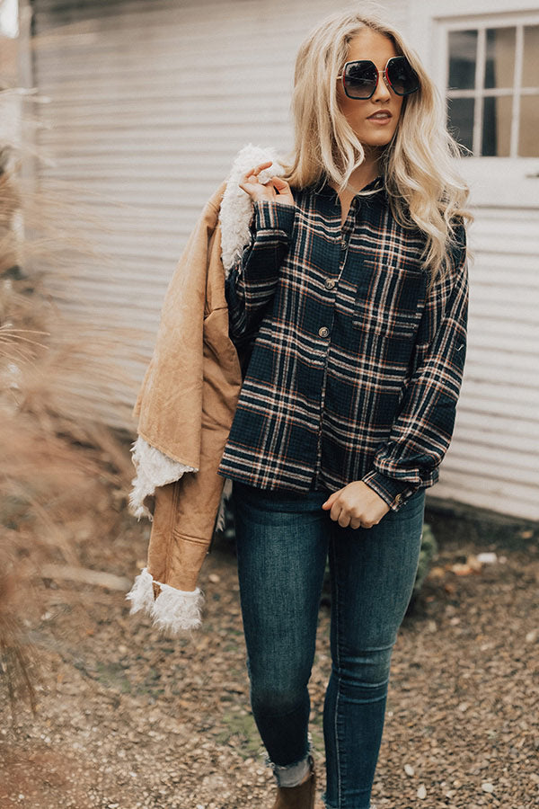 The Jet Set Type Plaid Button Up In Blue