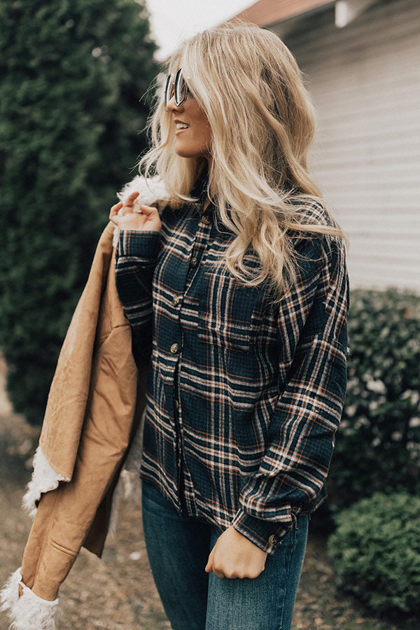 The Jet Set Type Plaid Button Up In Blue Image - 1