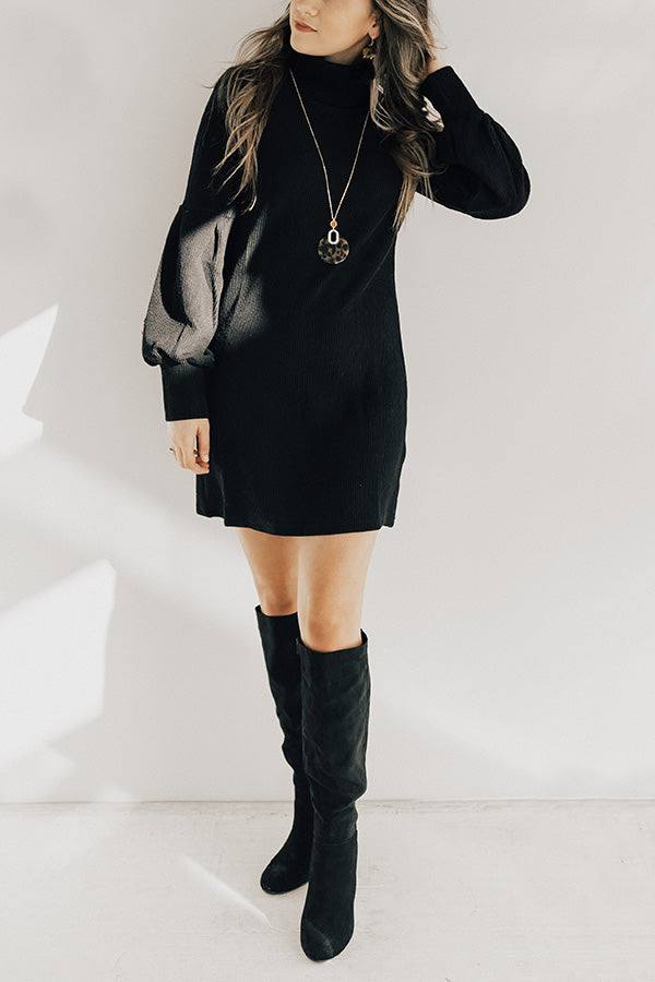 Hey Pumpkin Sweater Dress In Black
