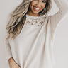 Kissing Under The Stars Waffle Knit Top in Cream Image - 1