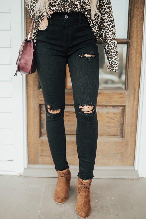 The Faye Mid Rise Distressed Skinny