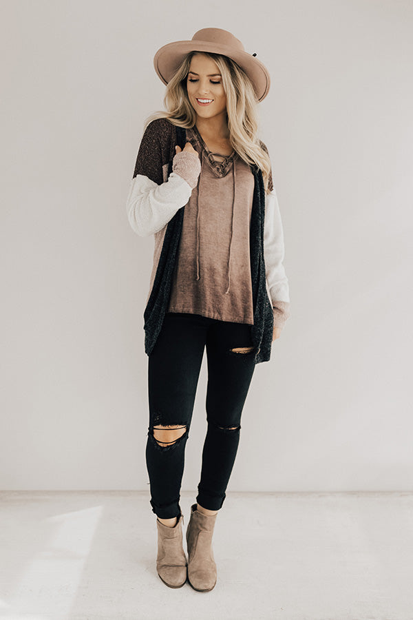 Cozy In The City Color Block Cardigan Image - 1