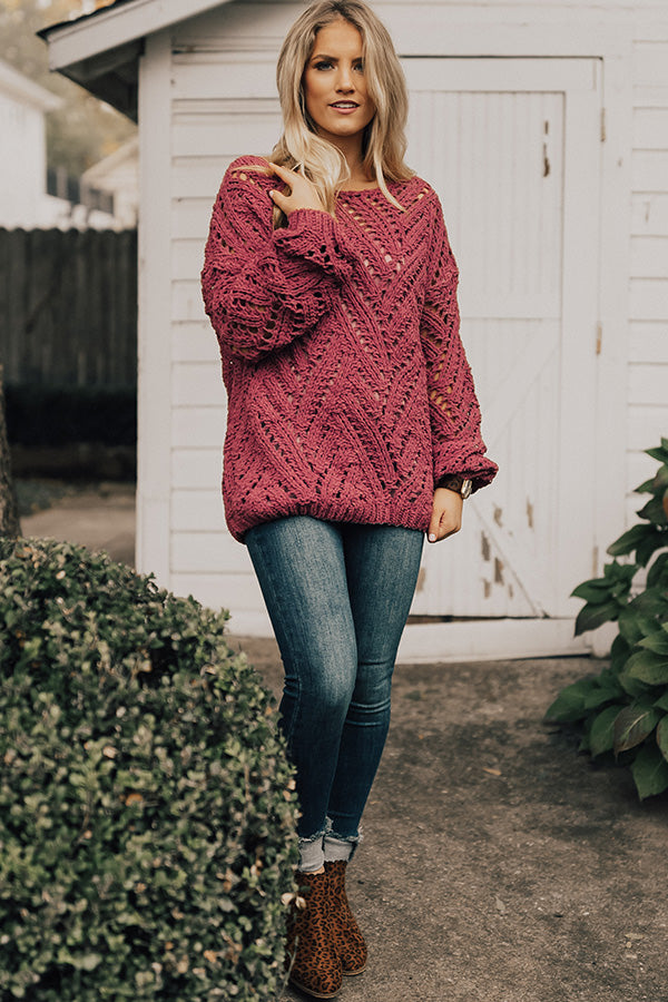 Season Of Style Tunic Sweater in Rose