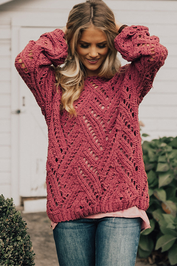 Season Of Style Tunic Sweater in Rose