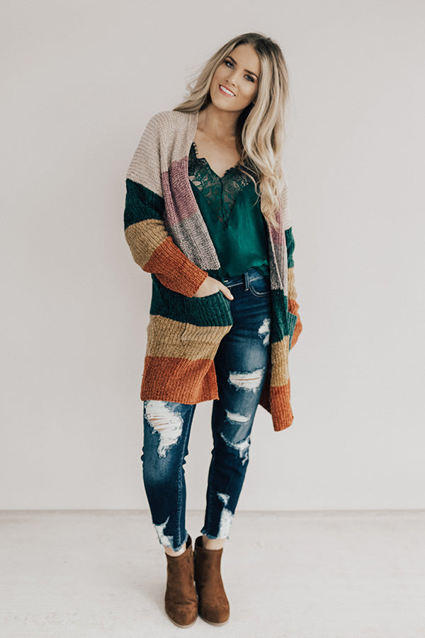Making Magic Color Block Chenille Cardigan in Birch Image - 1
