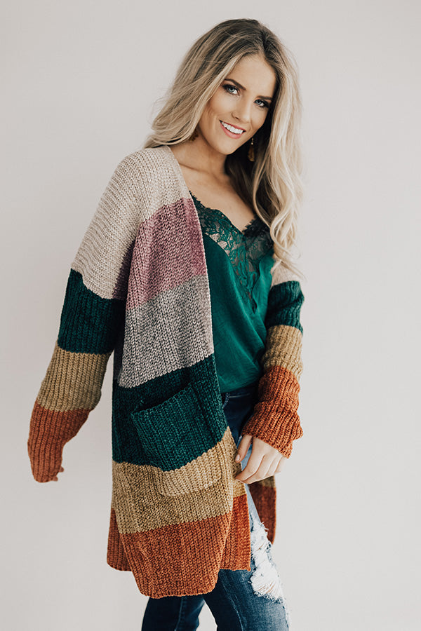 Making Magic Color Block Chenille Cardigan in Birch