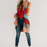 Making Magic Color Block Chenille Cardigan in Tangerine Image - 1