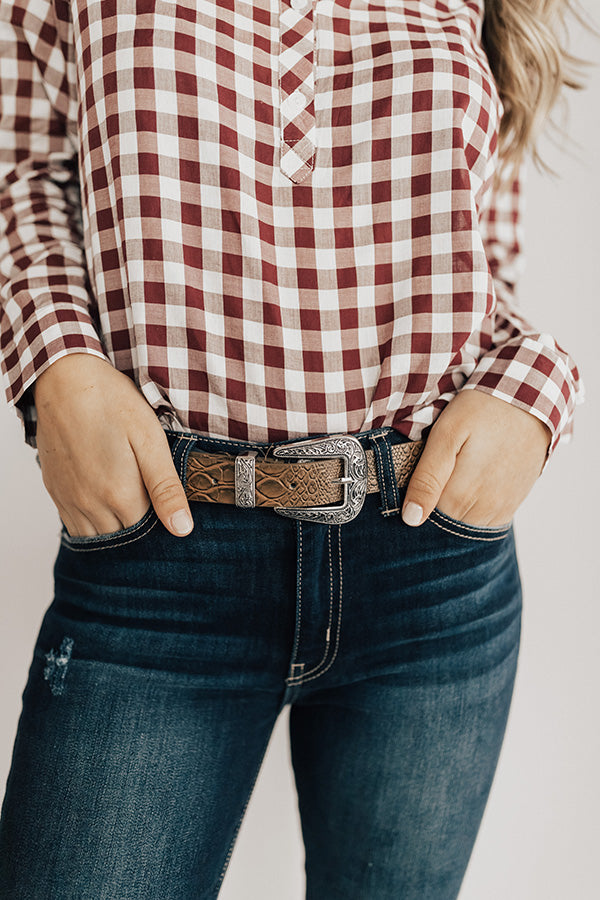 Southwest Sweetness Snake Print Belt in Brown