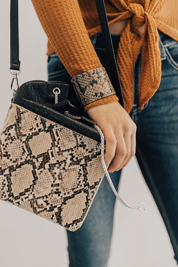 Runway Divine Snake Print Cuff Bracelet