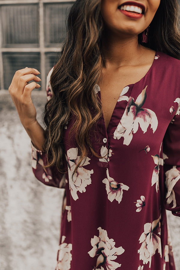 Chiffon On My Mind Floral Tunic Dress in Purple