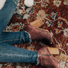 The Baylor Faux Leather Peep Toe Bootie in Windsor Wine Image - 1