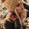 Wish List Faux Fur Pom Beanie In Khaki Image - 1