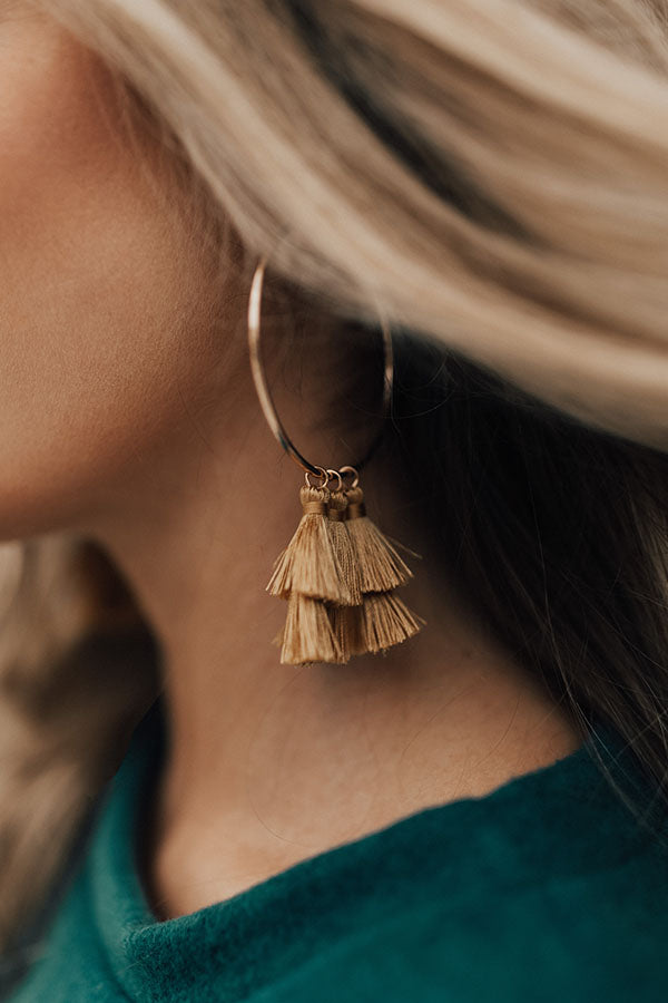 Swipe Right Earrings In Mustard