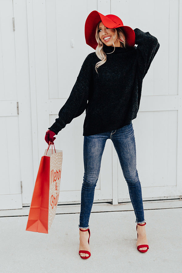 Softest Of Them All Chenille Sweater In Black