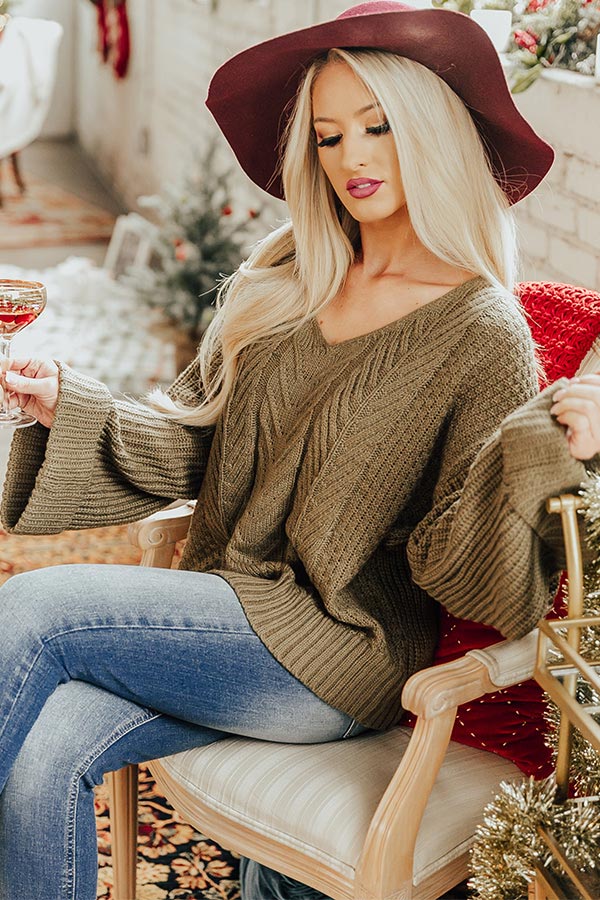 Weekend In Lake Tahoe Sweater in Sage