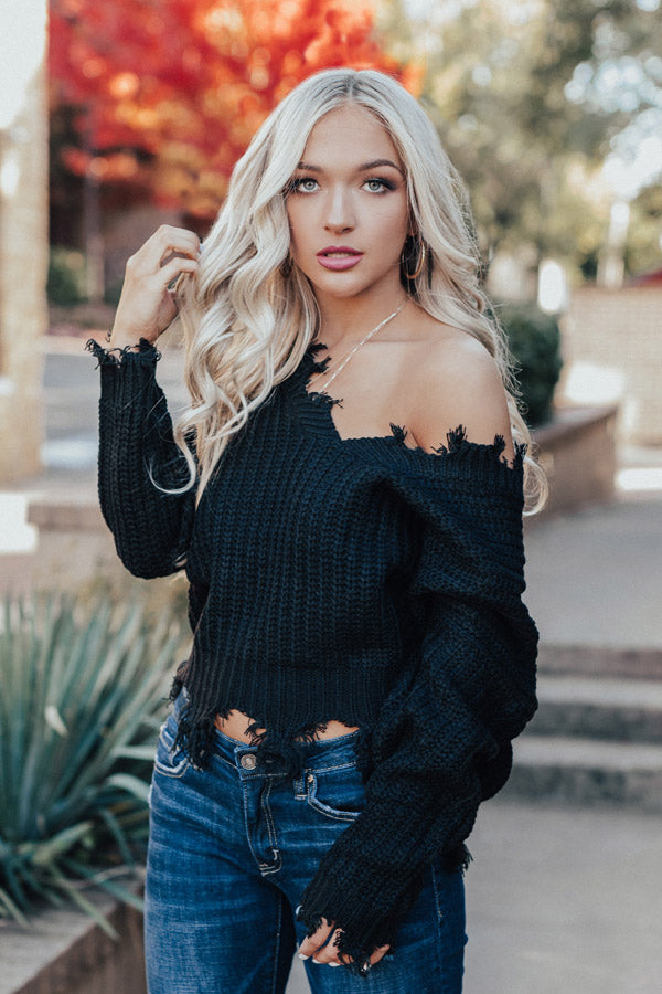 Pure Happiness Knit Sweater in Black