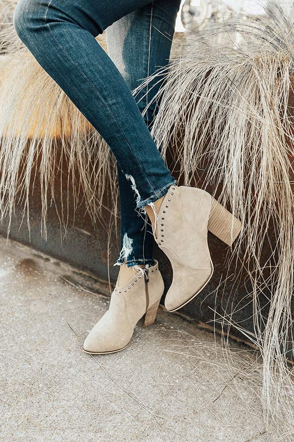 The Morgan Bootie In Warm Taupe