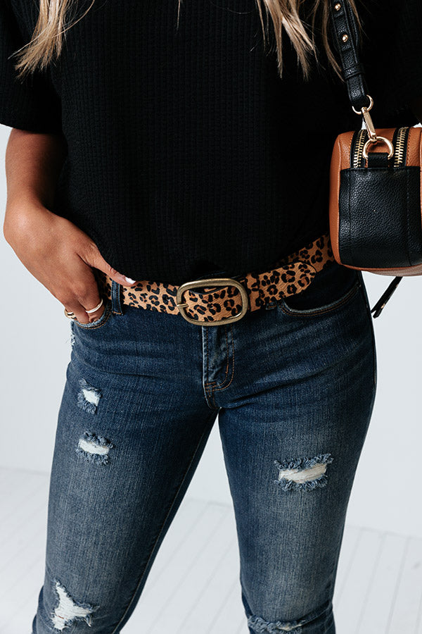 The Camille Leopard Belt in Gold