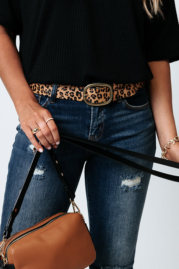 The Camille Leopard Belt in Gold