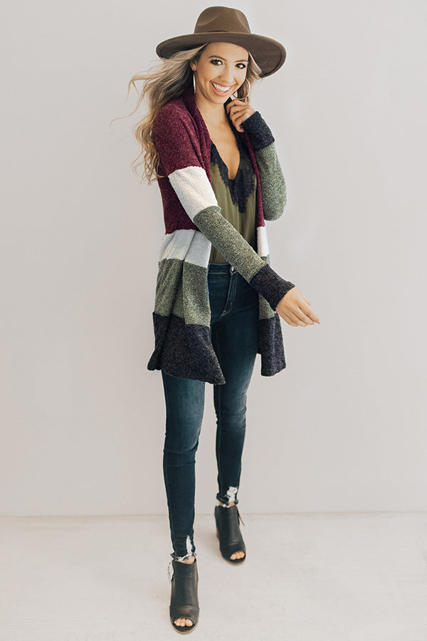 So Cozy Together Color Block Cardigan Image - 1