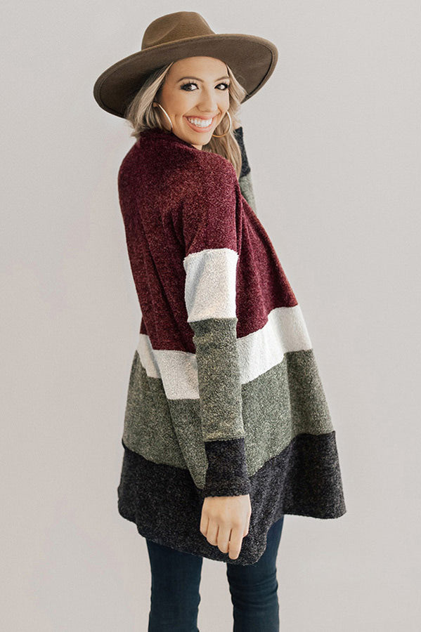 So Cozy Together Color Block Cardigan Image - 1