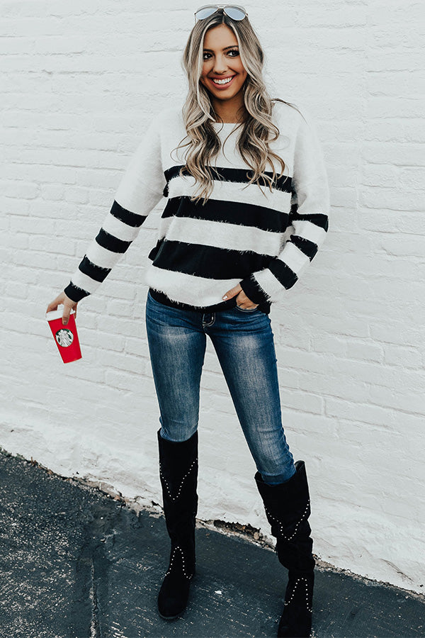 Uptown Chill Stripe Shift Sweater