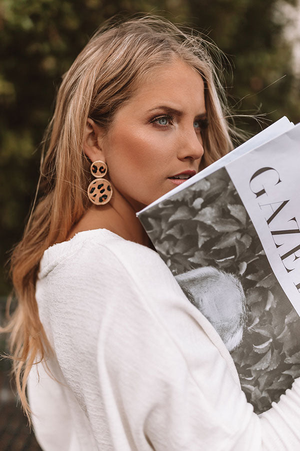 Spotted On The Slopes Leopard Earrings